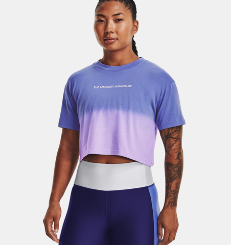 Under Armour Women's UA Branded Dip Dye Crop Short Sleeve