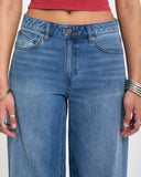 Volcom Women's Stoned Boyfriend Low Rise Jeans - WhitBlue