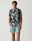 RVCA Mens Sport Vent Polo - Black Floral