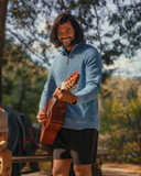 Tentree Mens Powell Slub Cotton Quart Zip Sweater - Lakeside / Timber Flash Stripe