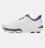 Under Armour Mens Drive Pro Golf Shoes - White / Metallic Gold / Downpour Gray - 103