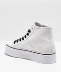 DC Womens Manual Hi Platform High-Top Shoes - White/Flower