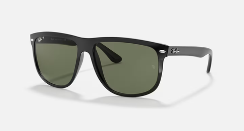 Ray-Ban Boyfriend Sunglasses - Black W/ Dark Green Polar