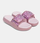 Under Armour Girls' UA Ignite Pro 8 Graphic Slides - Hushed Pink / Prime Pink / Metallic Gray Dawn - 662
