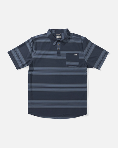 Salty Crew Mens Sundown Perforated Polo Shirt - Navy