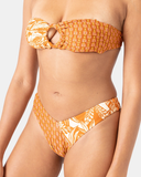 Roxy Women's Ray Of Sunshine Ring Bandeau Bikini Top - Rust Multi