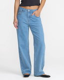 RVCA Womens Coco Relaxed Straight Leg Jeans - Medium Blue