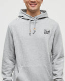 Tentree Mens Etched Mountain Hoodie - Harbour Grey Heather/ Meteorite Black