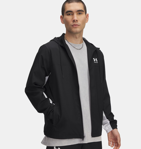 Under Armour Men's UA Rival Woven Windbreaker - Black / White - 001