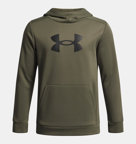 Under Armour Boys' Armour Fleece® Big Logo Hoodie - Marine OD Green / Black - 391