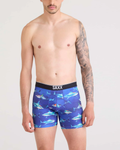 Saxx Volt Breathable Mesh Underwear - Shattered Sharks - Blue