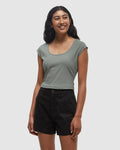 Tentree Women's Piper Regular Fit Scoop Neck T-Shirt - Agave Green