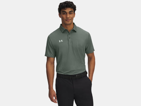 Under Armour Men's UA Playoff Team Stripe Polo - Forest Green / White - 301