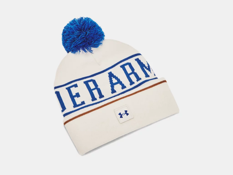 Under Armour Men's UA Halftime Pom Beanie - Summit White / Tech Blue