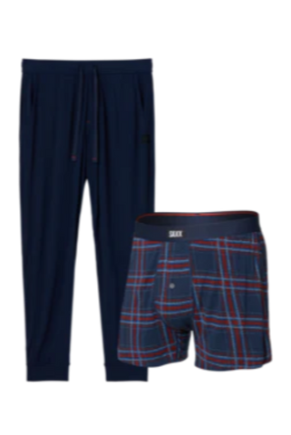 Saxx Mens Snooze Gift Set - Jazzy Plaid/ Maritime