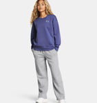 Under Armour Women's UA Rival Fleece Straight Leg Pant - Mod Gray Light Heather / White - 011