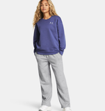 Under Armour Women's UA Rival Fleece Straight Leg Pant - Mod Gray Light Heather / White - 011