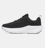 Under Armour Mens UA Charged Assert 11 Wide (4E) Running Shoes - Black / White - 001