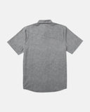 Volcom Mens Everett Oxford Short Sleeve Button Up Shirt - Gray Black