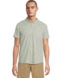 RVCA Mens Exotica Seersucker SS Shirt - Green Tea