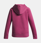 Under Armour Girls' UA Rival Fleece Big Logo Print Fill Hoodie - Fuchsia Dusk / Black - 659