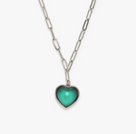 Pura Vida Heart Mood Choker Necklace ~ Silver