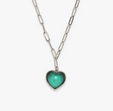 Pura Vida Heart Mood Choker Necklace ~ Silver