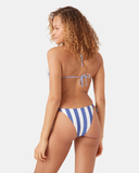 Roxy Women's Stripe Out Reversible Tiki Triangle Bikini Top - Bijou Blue