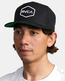 RVCA Mens Commonwealth Snapback Hat - Black/White