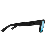 Spy Montana Sunglasses - Soft Matte Black - Happy Boost Polar Ice Blue Mirror