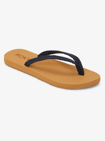 Roxy Womens Malia II Flip-Flops Sandals - Navy