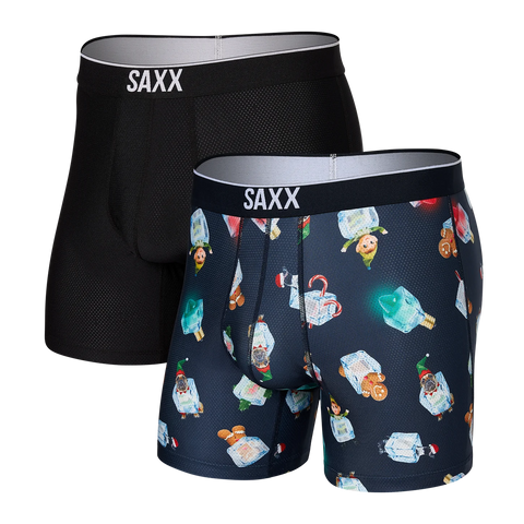 Saxx Volt 2-Pack Underwear - Holidays On Ice/Black