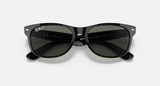 Ray-Ban New Wayfarer Sunglasses - Black W/ Green Polar