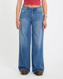 Volcom Women's Stoned Boyfriend Low Rise Jeans - WhitBlue