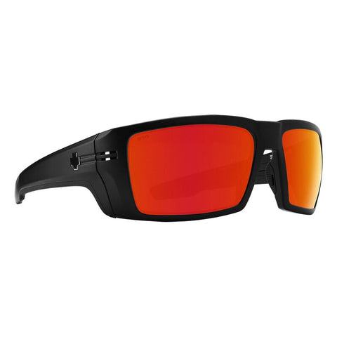 Spy Rebar Sunglasses - Matte Black - Happy Bronze with Red Mirror + ANSI