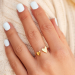 Pura Vida Two Hearts Open Ring ~ Gold