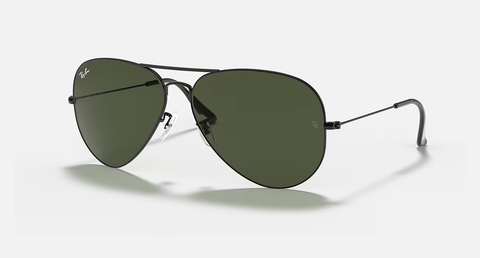 Ray-Ban Aviator Large Metal Sunglasses - Black W/ G-15 Green