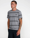 RVCA Mens Sport Vent Stripe Short Sleeve Shirt - Heather Grey