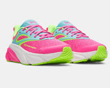Under Armour Girls' GS UA Rogue 6 Running Shoes - Pink Rave / Fresco Blue / Hyper Green - 694