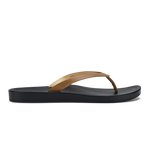 OluKai Women's Lalahi Leather Beach Sandals - Tan / Lava Rock