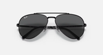 Ray-Ban New Aviator Sunglasses - Black W/ Dark Grey