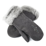 Manitobah Fur Trim Mitt - Charcoal