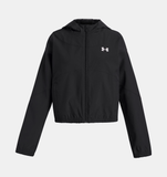 Under Armour Girls' UA Rival Woven Jacket - Black / White - 004