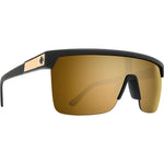 Spy Flynn 5050 Sunglasses - 25th Anniv Black Gold Matte - HD Plus Bronze with Gold Spectra Mirror