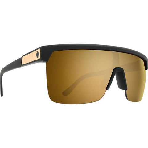 Spy Flynn 5050 Sunglasses - 25th Anniv Black Gold Matte - HD Plus Bronze with Gold Spectra Mirror