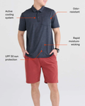Saxx Mens Droptemp™ All Day Cooling Short Sleeve Polo