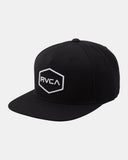RVCA Mens Commonwealth Snapback Hat - Black/White