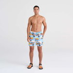 Saxx Mens Oh Buoy Stretch Volley 7" Swim Short - Baja Bound - Chambray Multi