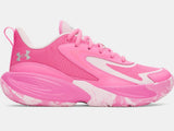 Under Armour Youth UA GS Lockdown 8 Basketball Shoes - Prime Pink / Metallic Silver - 637