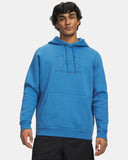 Under Armour Men's UA Icon Fleece Branded Hoodie - Aegean Blue - 430